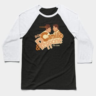 Don Camillo and Peppone Illustration - Fernandel Baseball T-Shirt